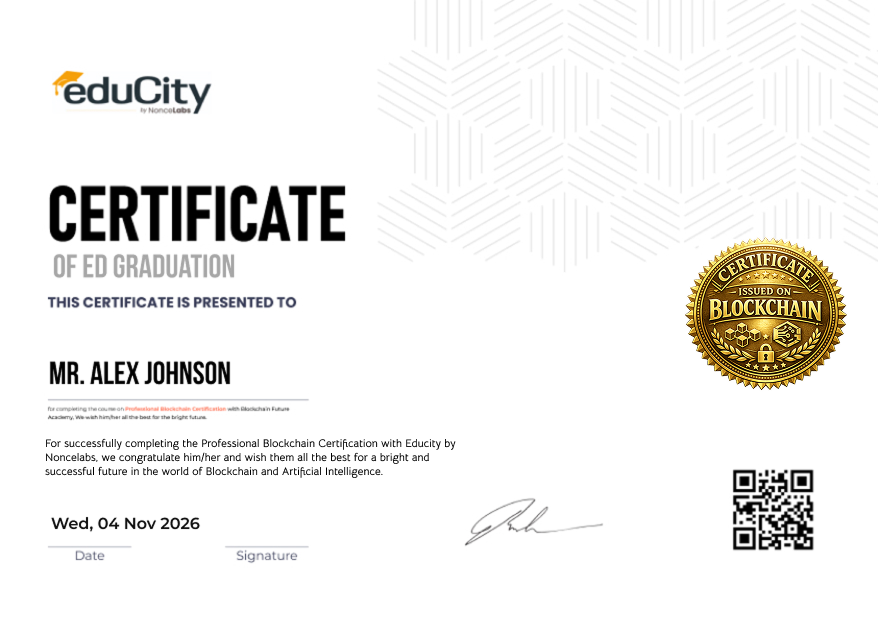 Blockcghain and Web3 Educity Certificate